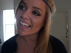Really cute college-aged tow-haired gets fucked